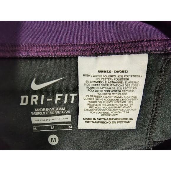 Nike Dri-Fit Black/Purple Workout Capri - Size M - Picture 6 of 6